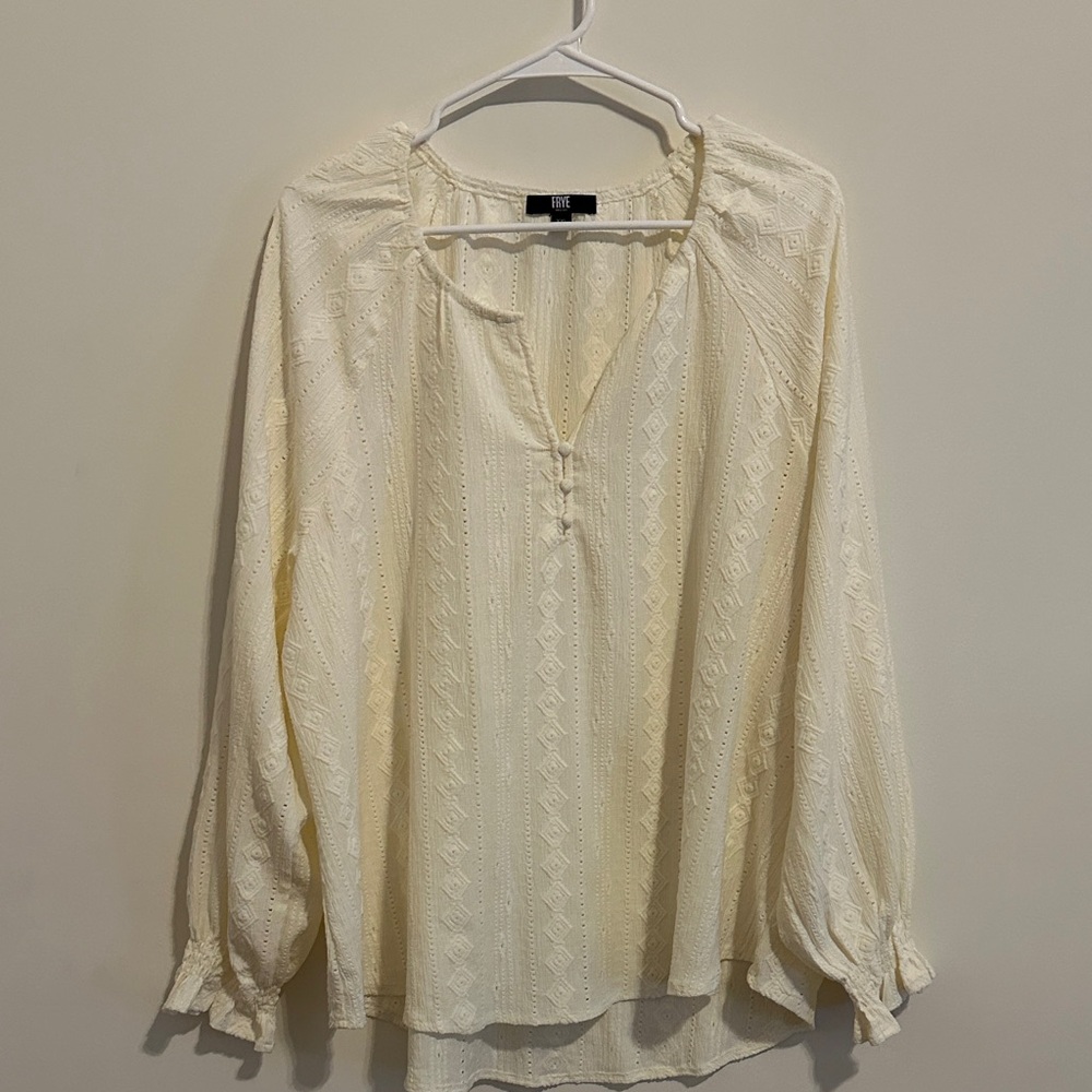 Frye Cream Patterned Blouse